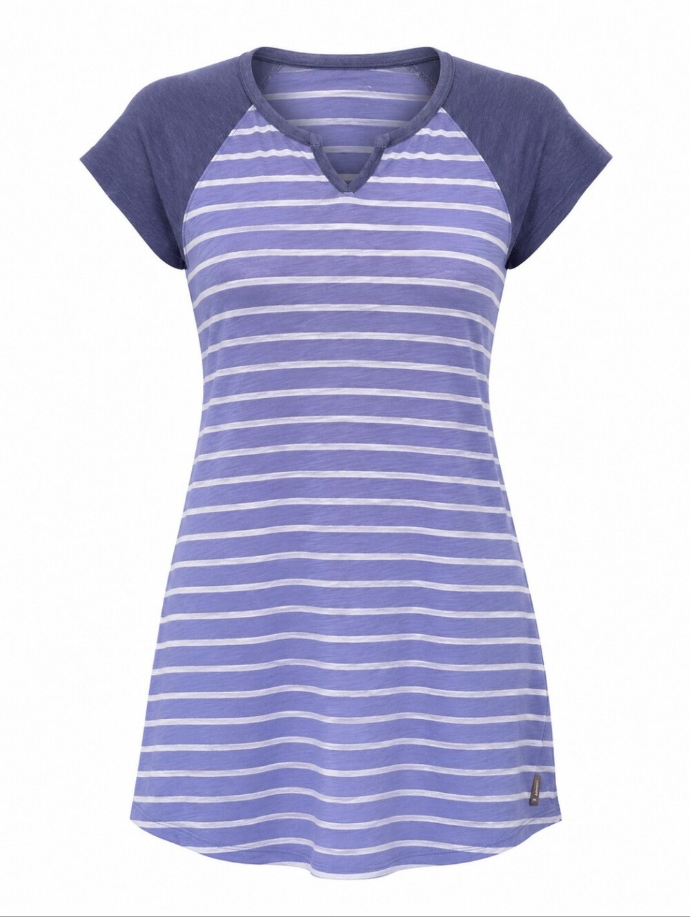 Eddie Bauer Outdoor Women’s XS Striped Pocket Dress Navy Purple Casual T-Shirt